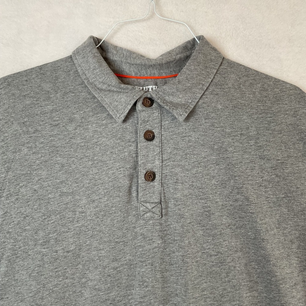Duluth Trading Co Mens XL Spillfighter Longtail T Polo Shirt Gray Short Sleeve - Picture 2 of 6